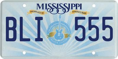 MS license plate BLI555