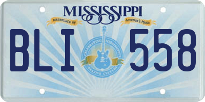 MS license plate BLI558