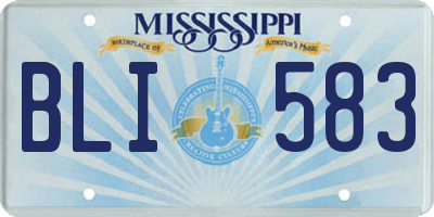 MS license plate BLI583