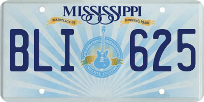 MS license plate BLI625