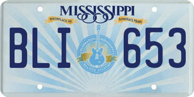MS license plate BLI653