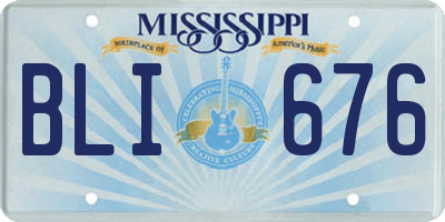 MS license plate BLI676