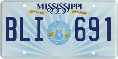 MS license plate BLI691
