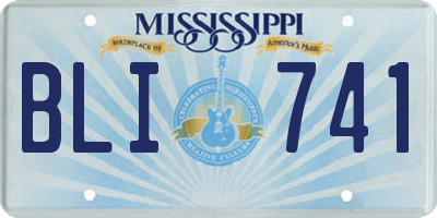 MS license plate BLI741
