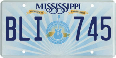 MS license plate BLI745