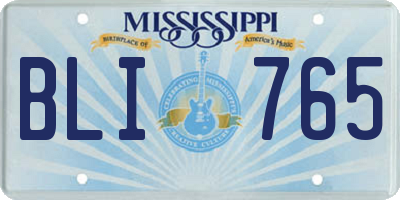 MS license plate BLI765