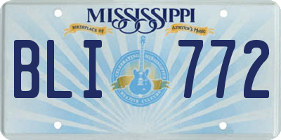 MS license plate BLI772