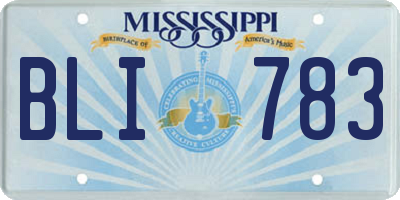 MS license plate BLI783