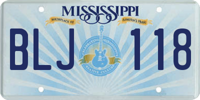 MS license plate BLJ118