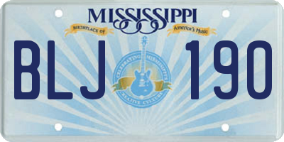 MS license plate BLJ190