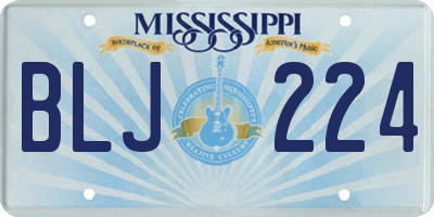 MS license plate BLJ224