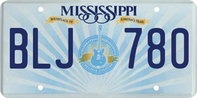MS license plate BLJ780