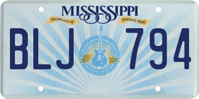 MS license plate BLJ794