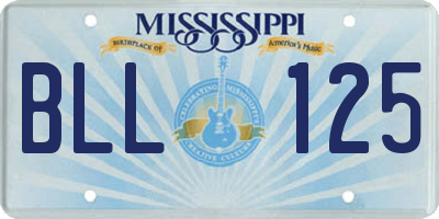 MS license plate BLL125