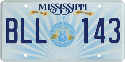 MS license plate BLL143