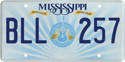 MS license plate BLL257