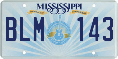 MS license plate BLM143
