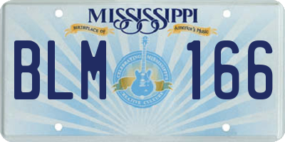 MS license plate BLM166