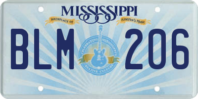MS license plate BLM206