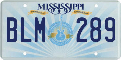 MS license plate BLM289