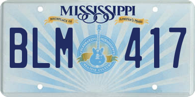 MS license plate BLM417