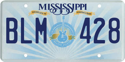MS license plate BLM428