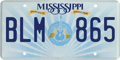 MS license plate BLM865