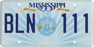 MS license plate BLN111