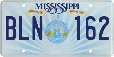 MS license plate BLN162