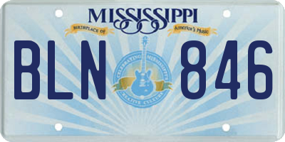 MS license plate BLN846