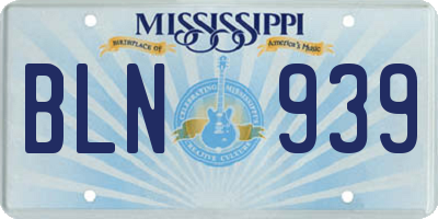 MS license plate BLN939