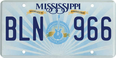 MS license plate BLN966
