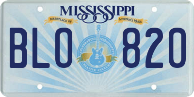 MS license plate BLO820