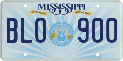 MS license plate BLO900
