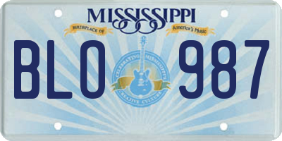 MS license plate BLO987