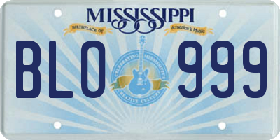 MS license plate BLO999
