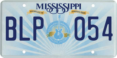 MS license plate BLP054