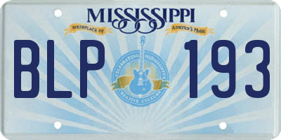 MS license plate BLP193