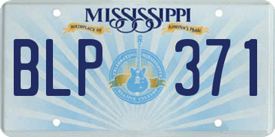 MS license plate BLP371