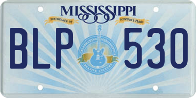 MS license plate BLP530
