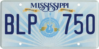 MS license plate BLP750