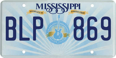 MS license plate BLP869