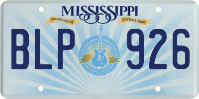 MS license plate BLP926