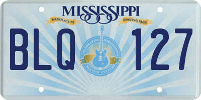 MS license plate BLQ127