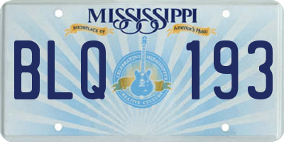 MS license plate BLQ193