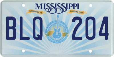 MS license plate BLQ204