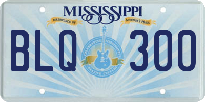 MS license plate BLQ300