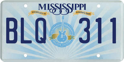 MS license plate BLQ311