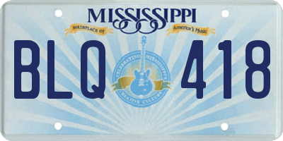 MS license plate BLQ418