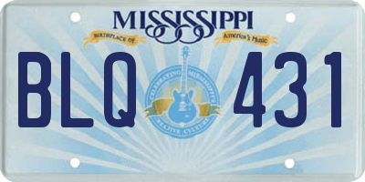 MS license plate BLQ431